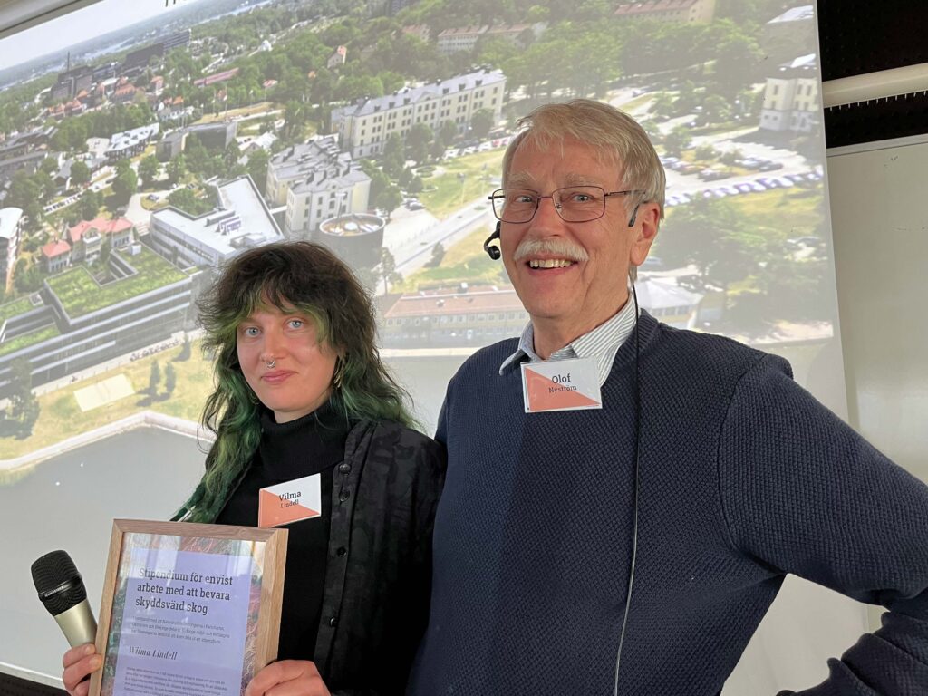 Vilma Lindell, ordförande Naturskyddsföreningen i Sölvesborg och Olof Nyström vice ordförande Blekinge Naturskyddsförening